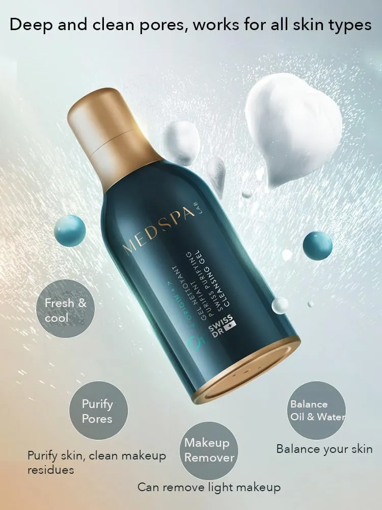 1 PC Medspa Cleansing Gel, Amino Acid Professional Cleansing Facial Cleanser, Moisturizing Soothing Refining Smoothing Deeply Cleansing Mild Foam Cleanser (Large, 120ml)