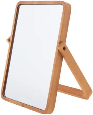 1 x Wooden Beauty Mirror Travel Makeup Mirror Vanity Mirror Make up Mirror Desktop Makeup Mirror Desktop Cosmetic Mirror Wooden Makeup Mirror Standing Mirror Brown Glass