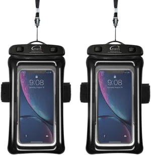 100 Feet Waterproof Phone Pouch Floating,Universal Waterproof Phone Case,Waterproof Phone Bag with Arm Band for iPhone 13 12 11 Pro Max XR X 6 7 8 Plus Other Phones up to 7 Inch (2pack) (Black)