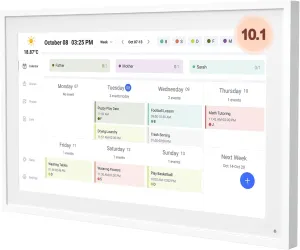 10.1 Inch Digital Calendar Planner & Smart Chore Chart, Full HD Interactive Touchscreen Display for Family Schedules - Include Desk Stand