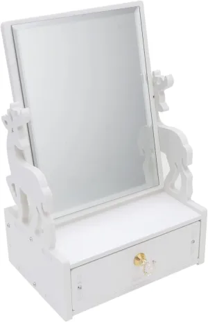 1Pc Creative Desktop Makeup Mirror with Drawer Swivel Vanity Mirror for Women High Definition Mirror Design for Home Use