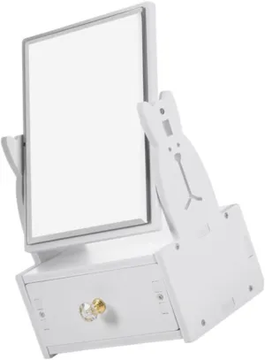 1pc Desktop Makeup Mirror with Drawer Cute Vanity Mirror for Bedroom Chic Design with High Definition Makeup Accessory for Organizing Cosmetics