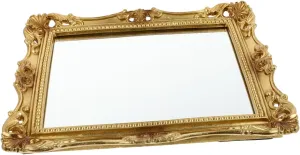 1Pc Vintage Makeup Mirror Carved Pattern Decorative Mirror for Bedroom Bathroom Living Salon Unique Scene Ornament Elegant High Definition Design