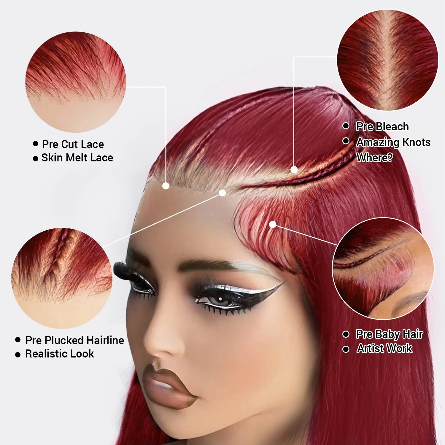 200% Density 13X4 99j Burgundy Lace Front Wigs Human Hair 13X4 HD Transparent Straight Glueless Wigs Human Hair Pre Plucked Pre Cut Braided Wigs Human Hair For Black Women Burgundy Wig Human Hair