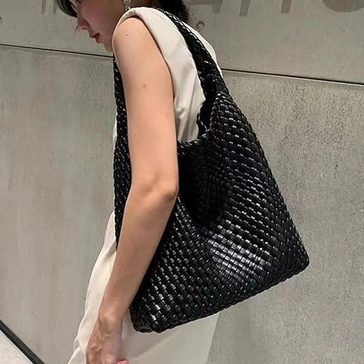 2025 Woven Tote Bag for Women, Extra Large Fashion Shoulder Hobo Bags, Leather Woven Beach Bag, Work Purses for Women
