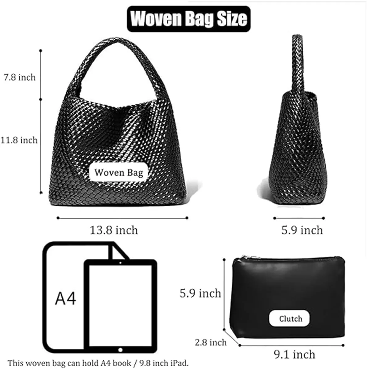 2025 Woven Tote Bag for Women, Extra Large Fashion Shoulder Hobo Bags, Leather Woven Beach Bag, Work Purses for Women
