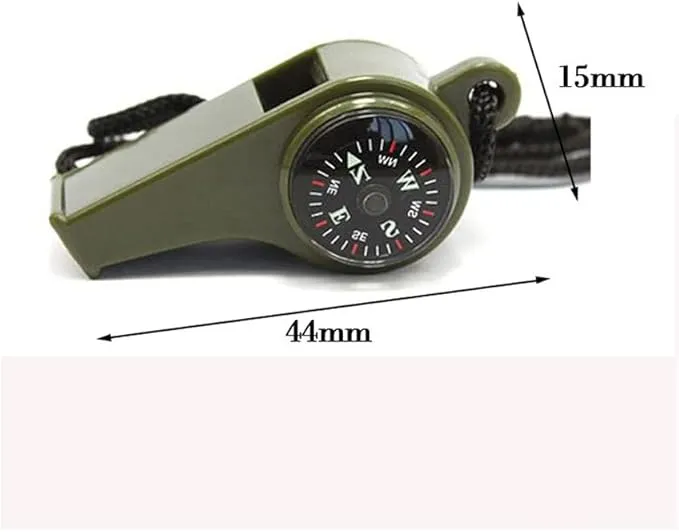 2PCS 3-in-1 Whistle,Multifunction Outdoor Whistles Tools with Compass and Thermometer, Potable Whistle with Lanyard for Hiking, Camping