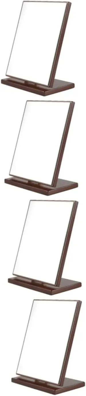 2pcs Desktop Vanity Mirror Makeup Vanities White Desk Vanity White Vanity Tray Tabletop Mirror Desk Mirror Make up Mirror Mirrors Wood Portable to Rotate Small Mirror(As Shownx2pcs,17x13cmx3pcs)