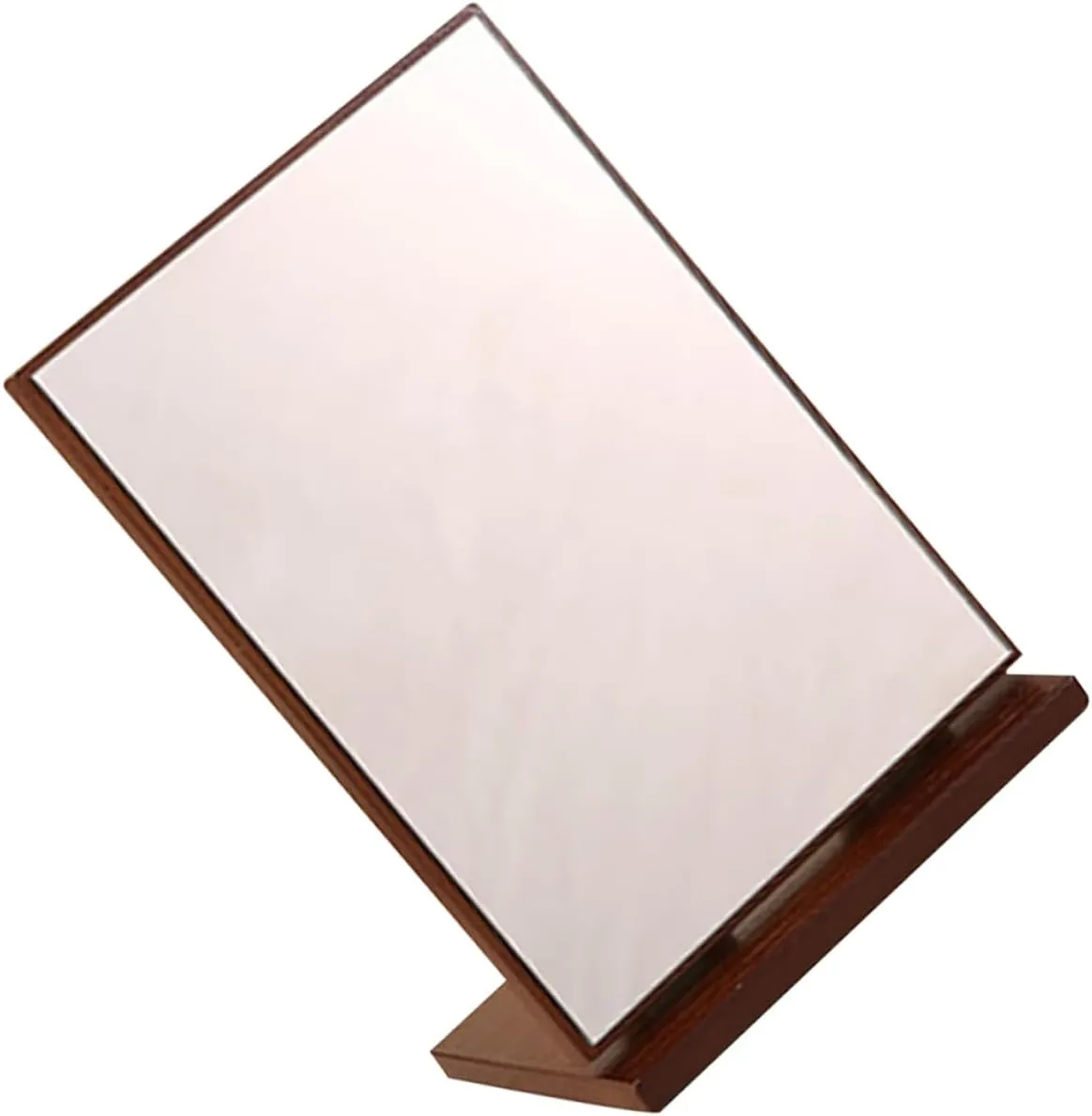 2pcs Desktop Vanity Mirror Makeup Vanities White Desk Vanity White Vanity Tray Tabletop Mirror Desk Mirror Make up Mirror Mirrors Wood Portable to Rotate Small Mirror(As Shownx2pcs,17x13cmx3pcs)