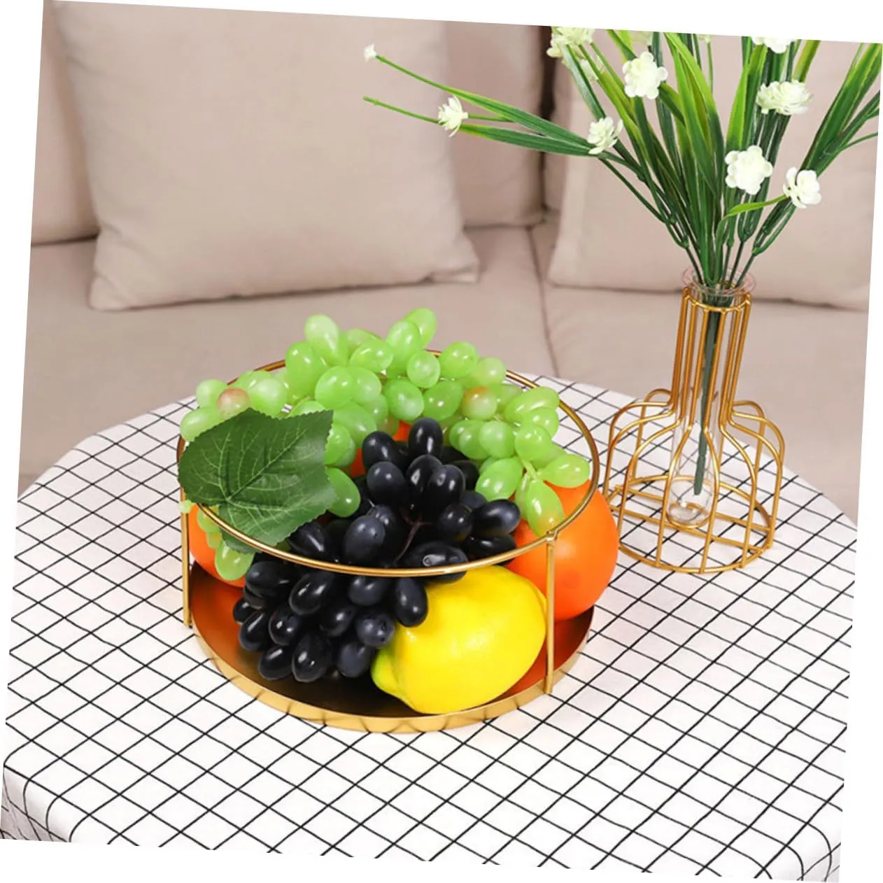 2pcs Elegant Jewelry Trays Desk Organizer Golden Storage Container Cosmetic Storage Bin Desktop Plate Smooth Surface