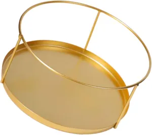 2pcs Elegant Jewelry Trays Desk Organizer Golden Storage Container Cosmetic Storage Bin Desktop Plate Smooth Surface