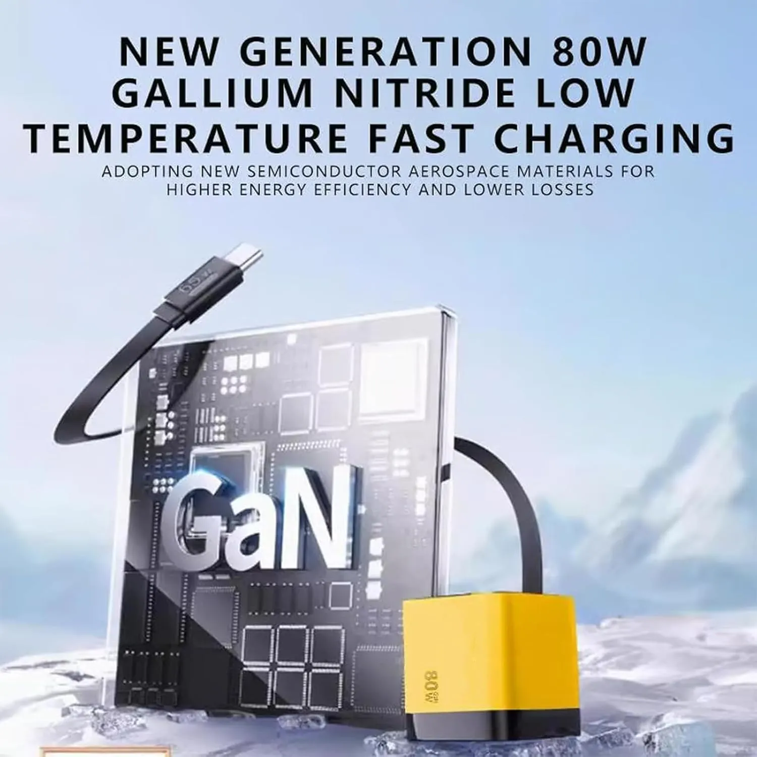 3 in 1 Gan Charger, Retractable 80w Max, Scalable 80w Max Fast Charger Module with Type-C Cable and 2 USB Ports, 3 in 1 Gan Charger for iPhone, Phone and Laptops (Green)