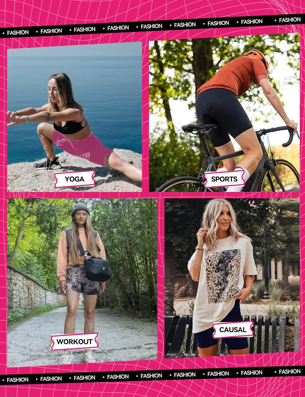 3 Pack Biker Yoga Shorts with Pockets for Women, High Waist Tummy Control Workout Running Gym