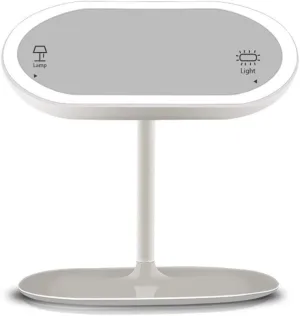 360° Rotating LED Lighted Makeup Mirror with Smart Touch Sensor, USB Charging, Portable, Storage Base for Bedroom, Bathroom, and Travel