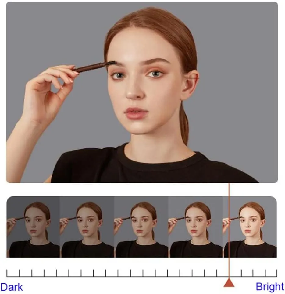 360° Rotation Makeup Mirror with LED Light, Small Desk Illuminated Mirror Round 11/15/19inch Touch Screen, Cold Light 5300K, Warm Light 3300K, Natural Light 4300K