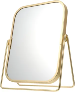 360degree Decorative Swivel Makeup Mirror with Stand Double-Sided Vanity Mirror for Easy Viewing for Grooming Makeup Application and Travel Convenience Stylish Tabletop Design