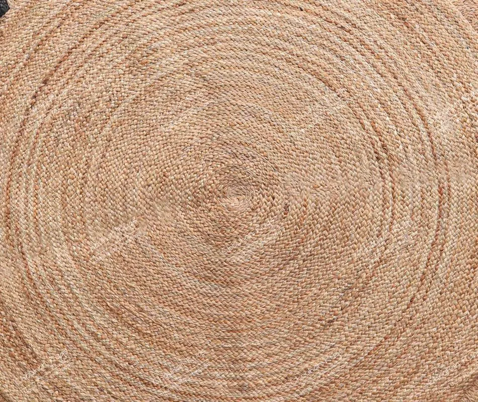 4x4, 5x5, 6x6,feet Natural Jute Scallop Round Rug, Floor Scalloped Edge Rug Braided Boho Eco Large Circular Handmade Area Rugs