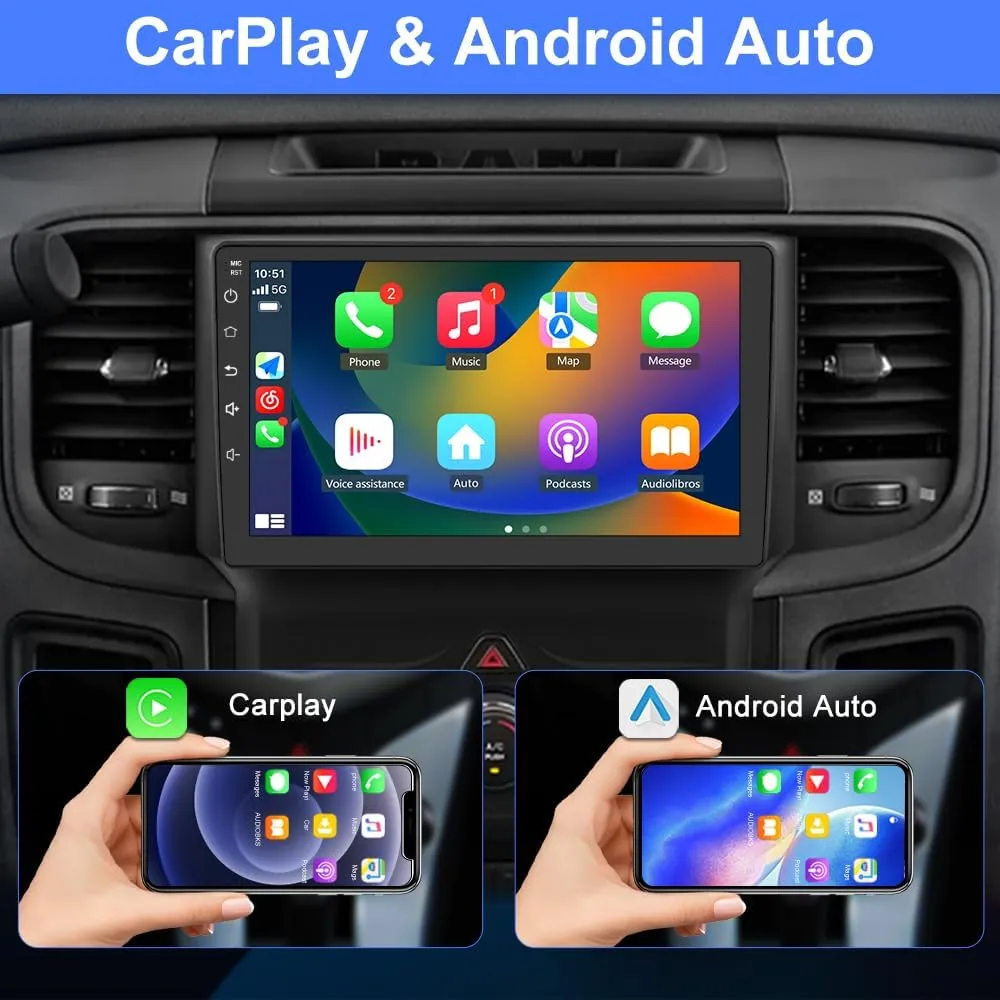 5GWiFi Car Radio for Dodge Ram 1500 2500 3500, Ram 1500 Radio 2013 2014 2015 2016 2017 2018 with 9-inch Touch Screen Bluetooth WiFi SWC GPS Navi(for Manual AC)
