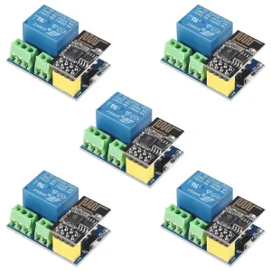 5PCS ESP8266 WiFi Relay Module with ESP-01S Relay Adapter Module for Smart Home Appliance Connect Fan Illuminator Smart Switch Phone APP Remote Control Switch Wireless Transceiver