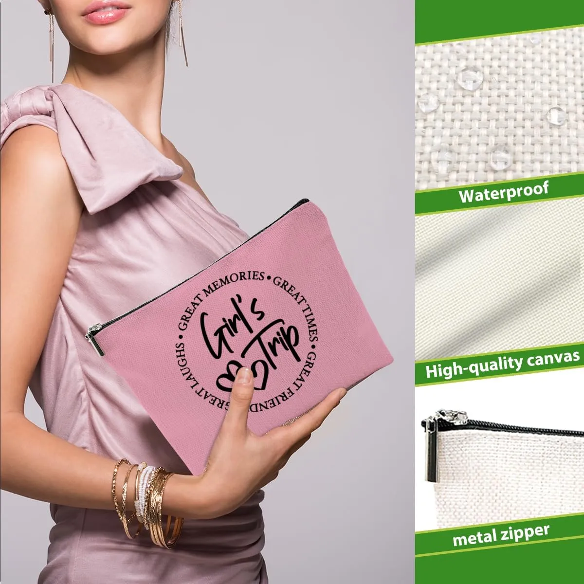 6 Pcs Girls Trip Gifts Favors, Girls Weekend Gifts Makeup Bag, Bestie Gifts Weekend Bag Travel Gifts Vacation Cosmetic Bag, Friendship Gifts for Women Bride, Graduation Wedding Gifts Toiletry Bag