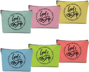 6 Pcs Girls Trip Gifts Favors, Girls Weekend Gifts Makeup Bag, Bestie Gifts Weekend Bag Travel Gifts Vacation Cosmetic Bag, Friendship Gifts for Women Bride, Graduation Wedding Gifts Toiletry Bag