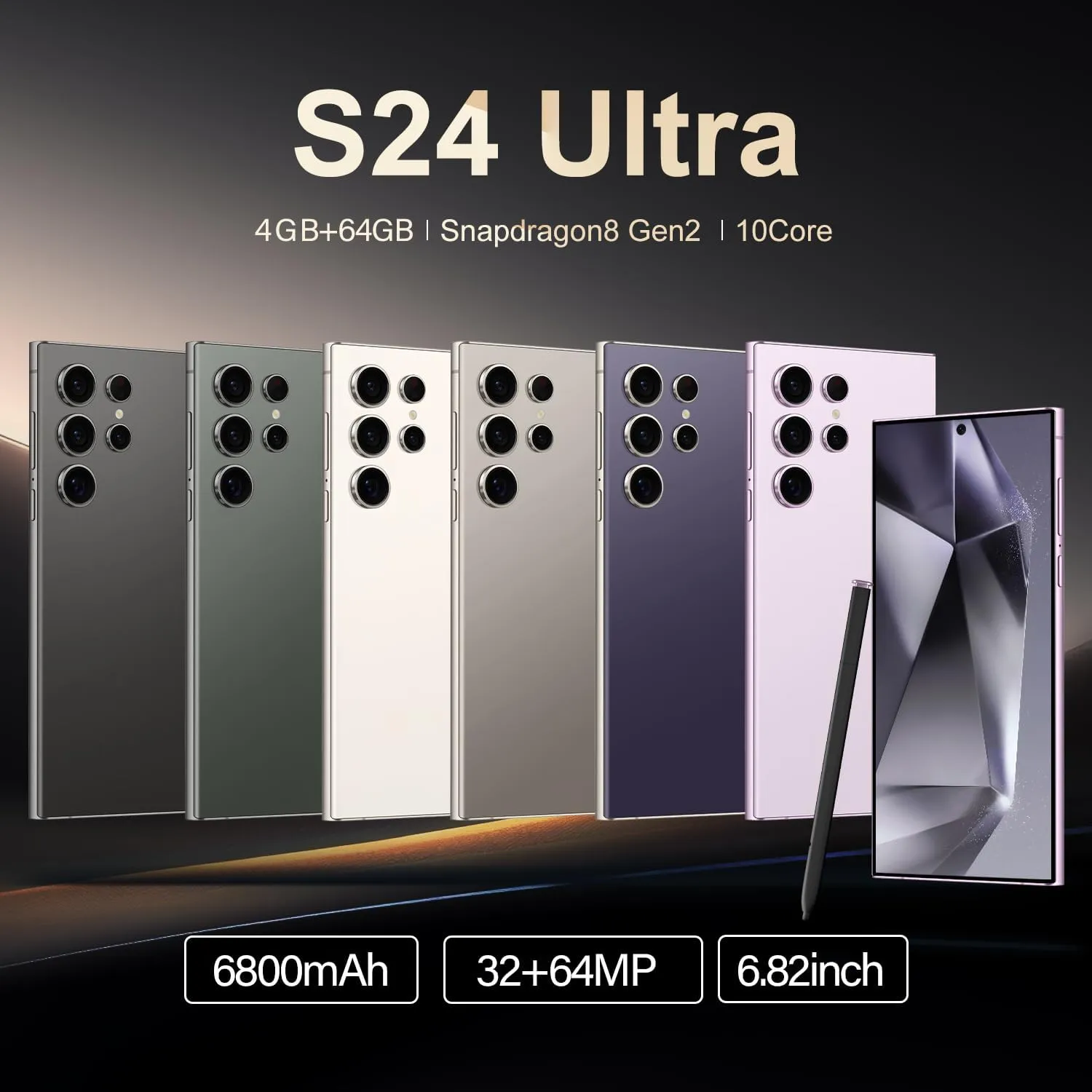 6.82Inch Unlocked Cell Phone C24 Ultra Android Phones 4GB RAM 64GB ROM Full Screen Straight Talk Phone Dual Sim Boost Mobile Phones Smart Phones Unlocked New for Android14.0 (Gray)