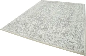 7'10'' x 10'0'' - 238x305 Cm Machine Invista Grey Classic Viscose Handmade Area Rug, Turkish Handmade Rug, Living Room, Bedroom, Nursery, Hallway, Rug, Indoor Area Rug