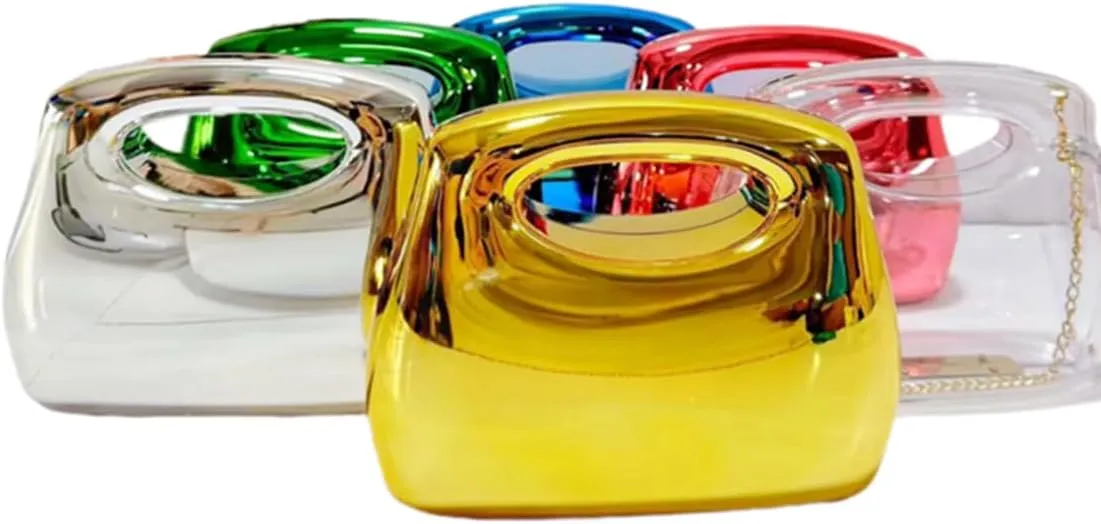 Acrylic Clutch Bag for Women Glitter Marble Purse Elegant Evening Handbag Wedding Party Chain Shoulder Bag