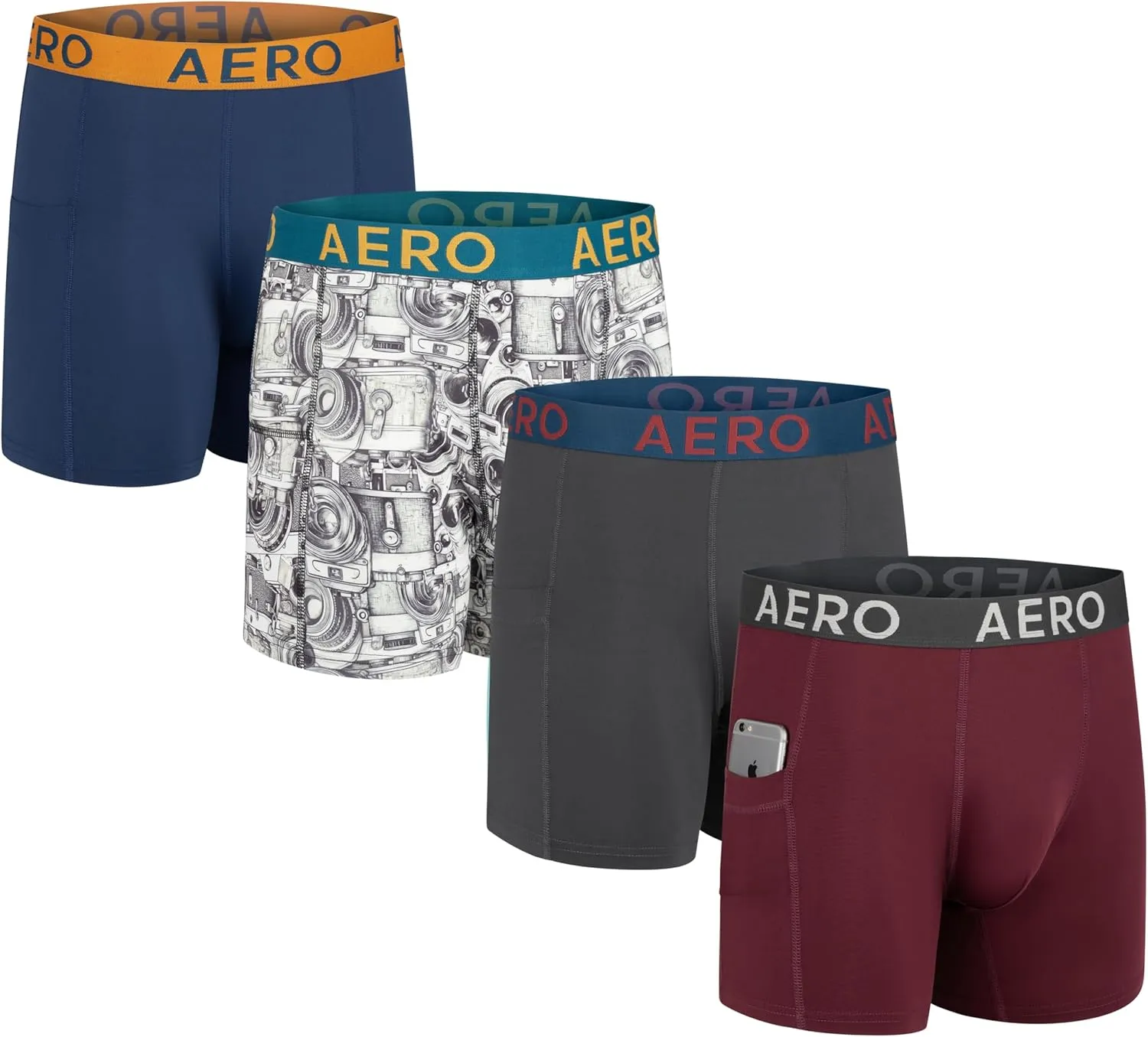 Aeropostale Mens Performance Compression Boxer Briefs Underwear Athletic Shorts, Baselayer Running Workout Fitness Shorts