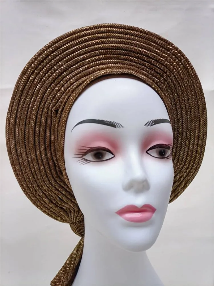 African Head Tie Nigerian ASO Oke Head Tie Women Head Wrap Turban Gele Head Tie Woman Scarf for Party - (Color: Light Gray/Size: L - 280G)