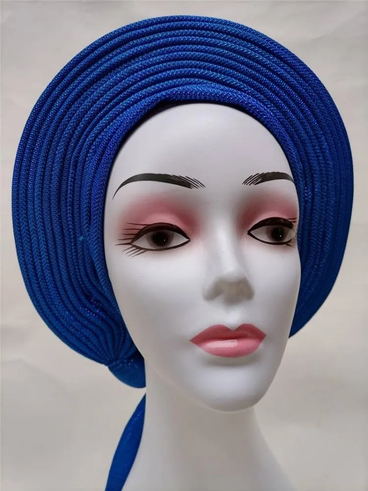 African Head Tie Nigerian ASO Oke Head Tie Women Head Wrap Turban Gele Head Tie Woman Scarf for Party - (Color: Light Gray/Size: L - 280G)