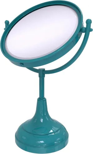 Allied Brass DM-2/4X-GLT 8 Inch Vanity Top Make-Up Mirror 4X Magnification, Glokzin Teal