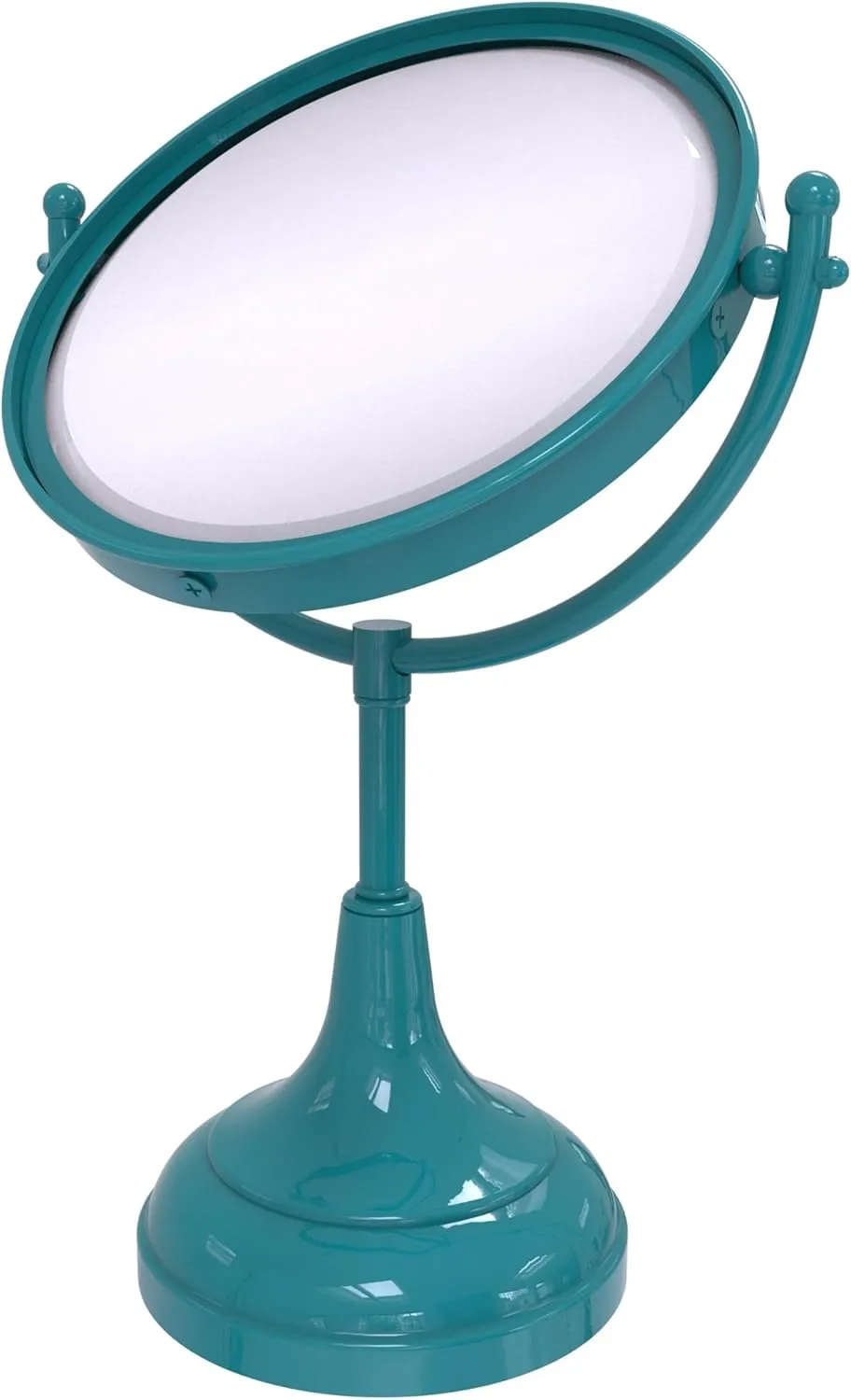 Allied Brass DM-2/4X-GLT 8 Inch Vanity Top Make-Up Mirror 4X Magnification, Glokzin Teal