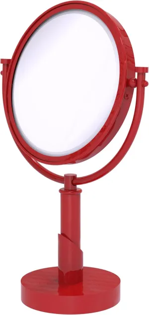 Allied Brass TR-4/5X-FER Tribecca Collection 8 Inch Vanity Top Make-Up Mirror 5X Magnification, Fire Engine Red