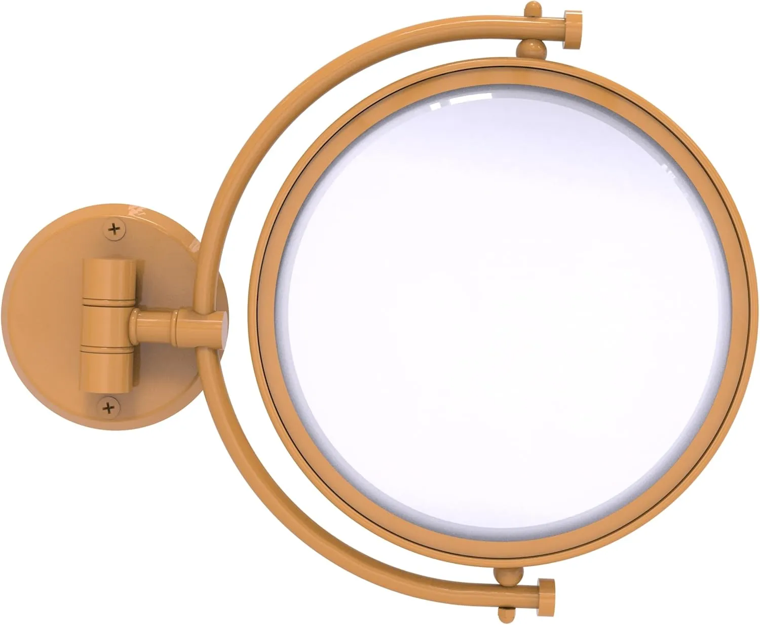 Allied Brass WM-4/4X-GLY 8 Inch Wall Mounted Make-Up Mirror 4X Magnification, Golden Yellow