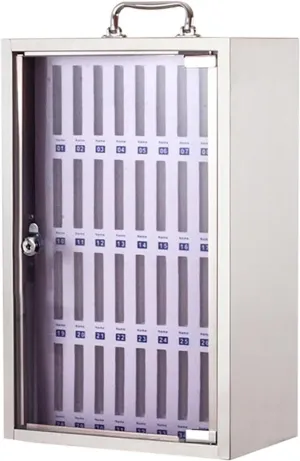 Aluminum Alloy Phone Locker with Key Lock - Wall-Mounted & Freestanding Mobile Storage Cabinet for Classroom Office(60 bits)