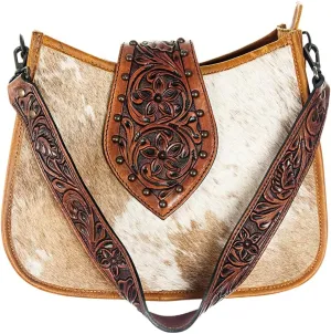 American Darling Hobo Hand Tooled Hair On Genuine Leather Western Women Bag | Handbag Purse | Leather Hobo Bag | Hobo Bags for Women | Hobo Purse | Cute Hobo Bag