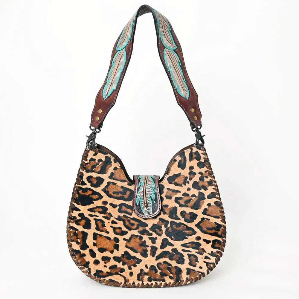 American Darling Hobo Hand Tooled Hair-On Genuine Leather Women Bag Western Handbag Purse