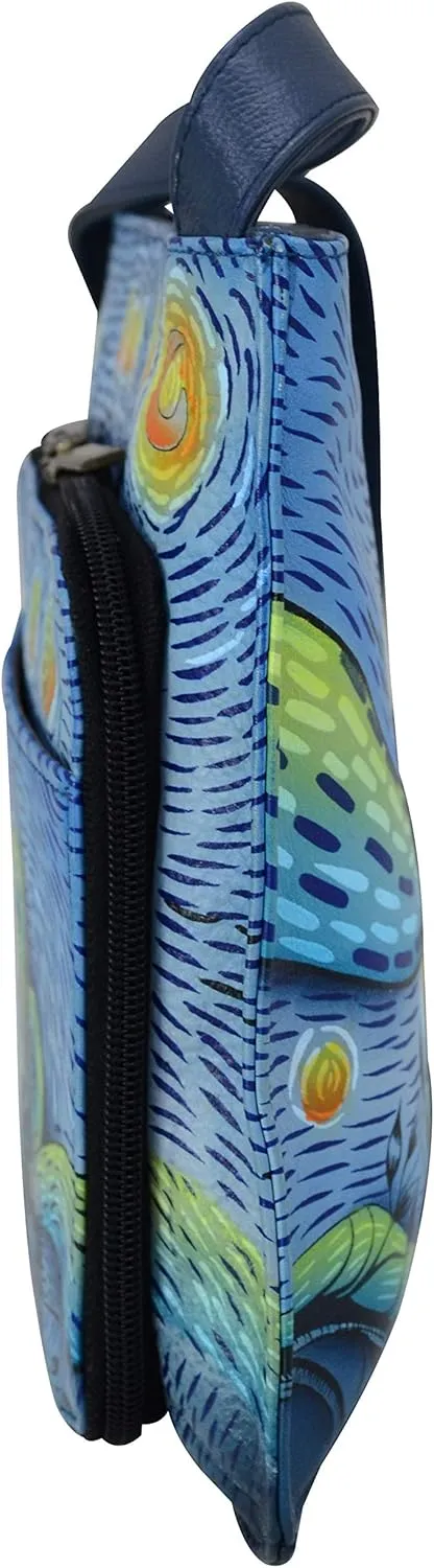 Anna by Anuschka Women's Genuine Leather Large Cross-Body Handbag | Zip-Top Multi-Compartment Organizer