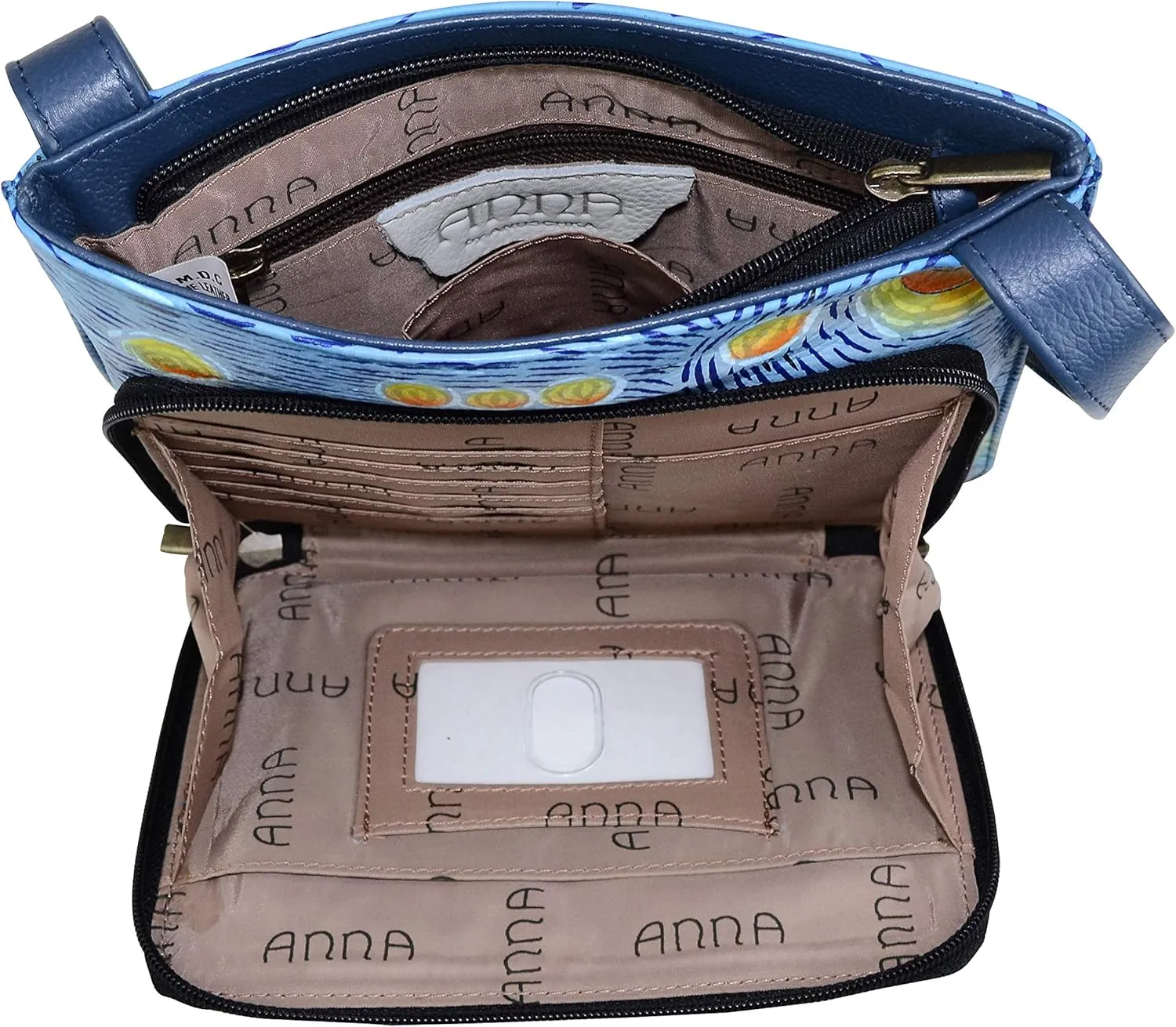Anna by Anuschka Women's Genuine Leather Large Cross-Body Handbag | Zip-Top Multi-Compartment Organizer