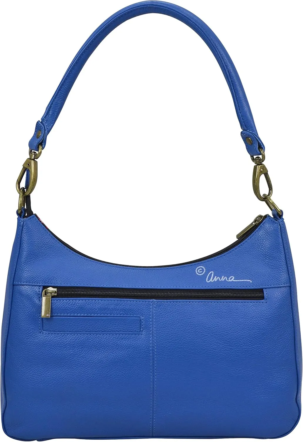 Anna by Anuschka Women's Hand-Painted Genuine Leather Large Top Zip Hobo