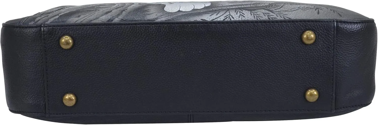 Anna by Anuschka Women's Hand-Painted Genuine Leather Large Top Zip Hobo
