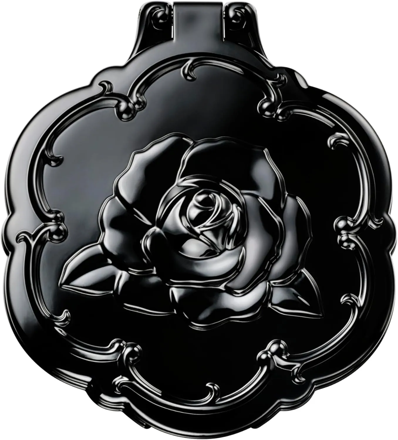 ANNA SUI Beauty Mirror Rose, Compact Folding Hand Mirror with Magnifying Glass, Decorative 3D Rose Design