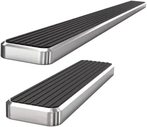 APS Running Boards (Nerf Bars Side Steps Step Bars) Compatible with Ram ProMaster 2014-2025 Full Size Van 118 inches Wheelbase 3 Door Only (Silver 5in 304 Stainless Steel)