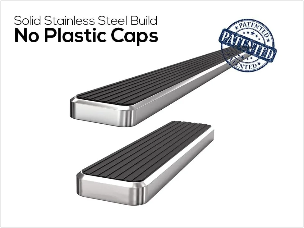 APS Running Boards (Nerf Bars Side Steps Step Bars) Compatible with Ram ProMaster 2014-2025 Full Size Van 118 inches Wheelbase 3 Door Only (Silver 5in 304 Stainless Steel)