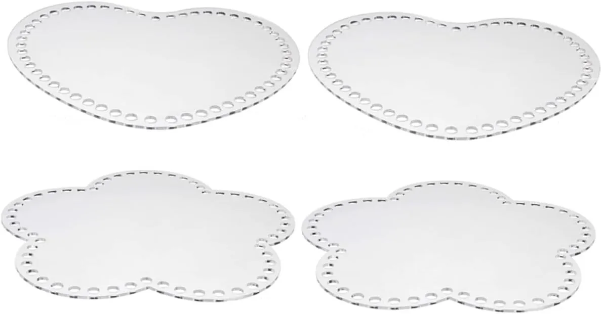 ARTIBETTER 4pcs Acrylic Woven Board Yarn Crochet Clear Wallet Woven Tote Bag Handbag Weaving Board Purse Bottom Pad Clear Front Back Basket Bottom DIY Knitting Crochet Base Bag Shaper Base