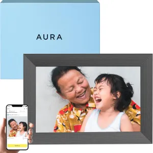 Aura Carver HD WiFi Digital Picture Frame, 10.1”, Add Photos with Aura App, Free Unlimited Storage - Wirecutter’s Pick for Best Digital Photo Frame 2022 - Gravel