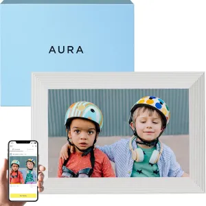 Aura Carver WiFi Digital Picture Frame | The Best Digital Frame for Gifting | Send Photos from Your Phone | Quick, Easy Setup in Aura App | Free Unlimited Storage | Sea Salt