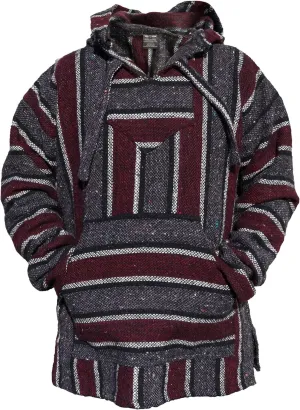 Authentic Mexican Baja Hoodie - Woven Pullover Sweater Jacket