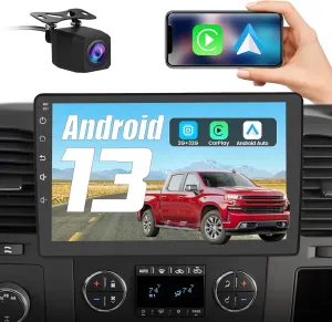 AWESAFE Car Radio Stereo Android 13 for Chevy Silverado 2007-2013 Tahoe Equinox GMC Sierra Yukon with Wireless CarPlay Android Auto